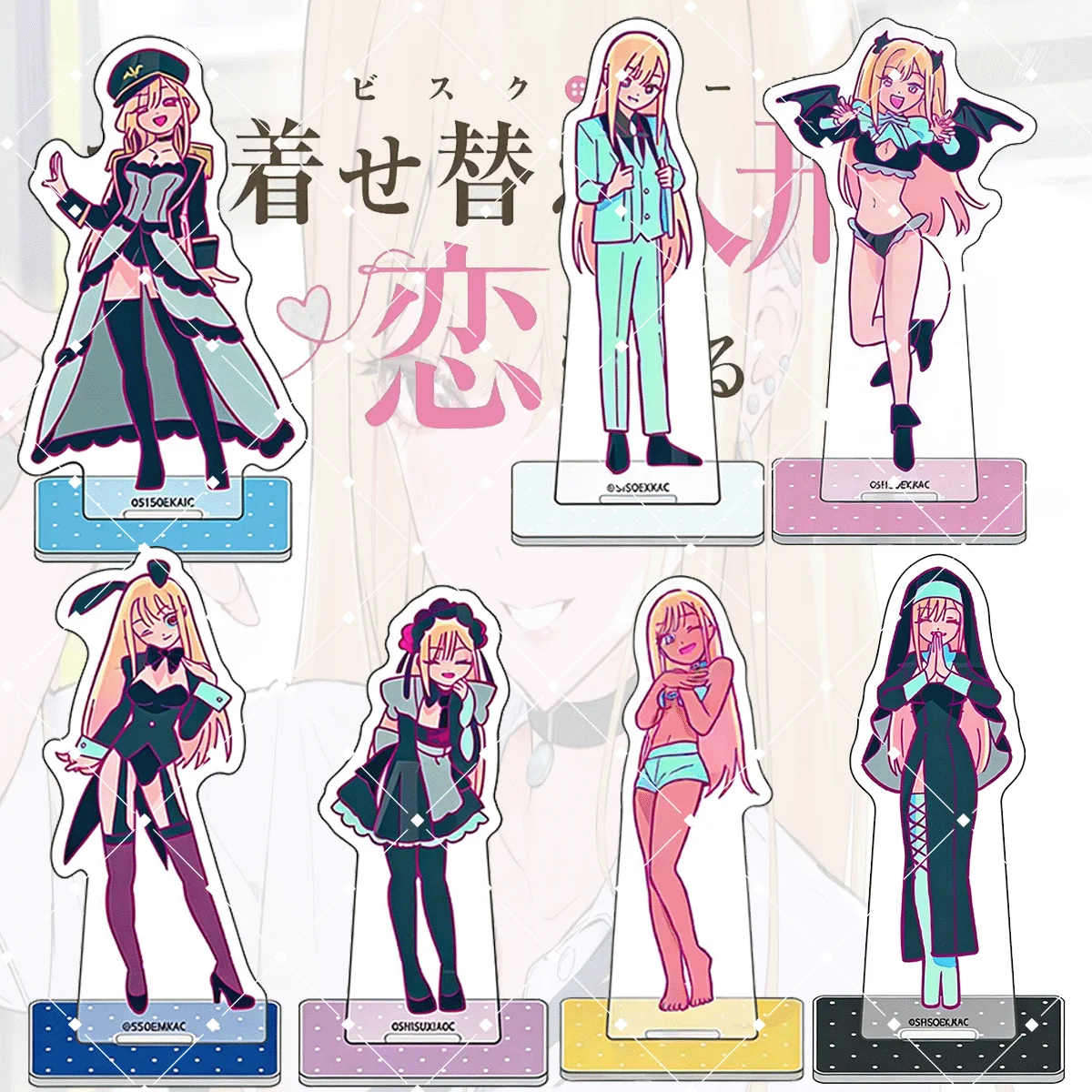 Anime My Dress-Up Darling Acrylic Stand Set, 15cm Kitagawa Marin Figure, Anime Gift for Boyfriend Desk Room Car, Valentine's Day