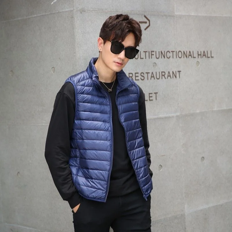 

Warmth Lightweight down Cotton Vest Men's oulder Pad Large Size Sport Casual Versatile Thermal Tank Top for Autumn Winter