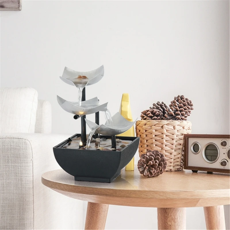 โต๊ะน้ำพุ Home Decors Soothing Sound อัตโนมัติปั๊มแม่น้ำธรรมชาติตกแต่งในร่ม 45BE