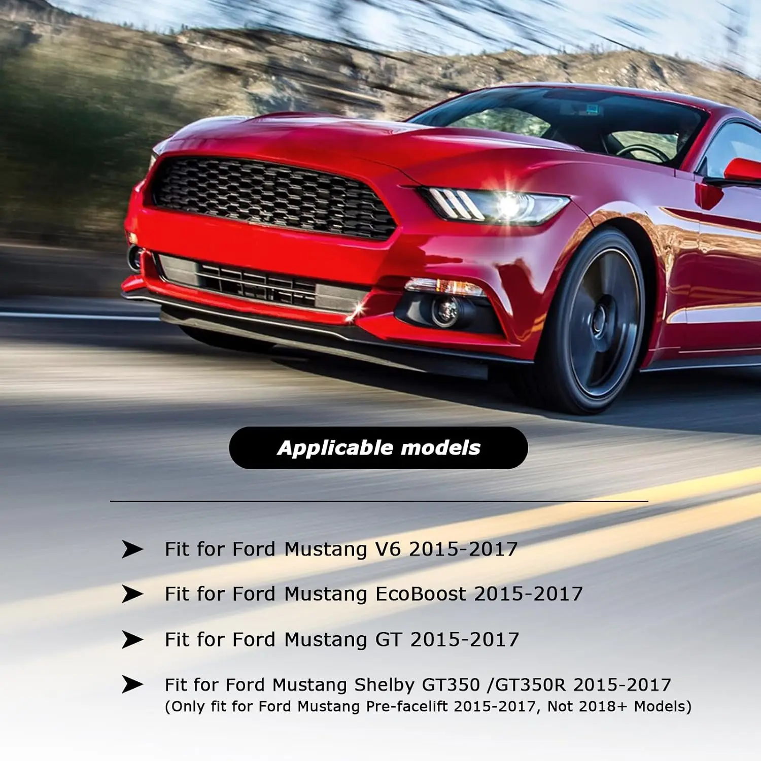 Real Carbon Fiber Steering Wheel For Mustang EcoBoost GT Shelby GT350 GT350R 2015-2017 Car Interior Upgrade Accessory