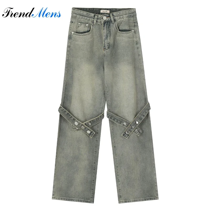 

Jeans for Men Casual Baggy Pants Straight-leg Trousers Pantalon Homme Streetwear Y2k Top Ropa Hombre Wednesday Youthful Vitality