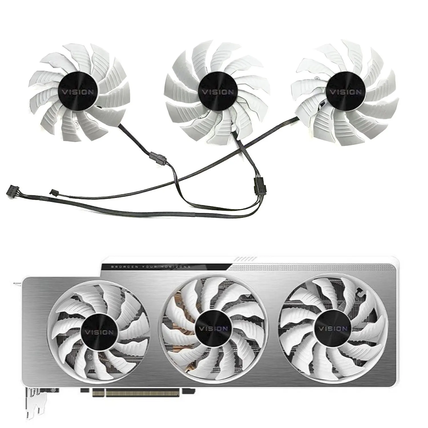 

82mm 87mm PLA09215S12H 12V 0.55A RTX3080 3090 Graphics Fan For GIGABYTE RTX 3070 3080 Ti RTX 3090 Vision OC 3X Video Card Fan