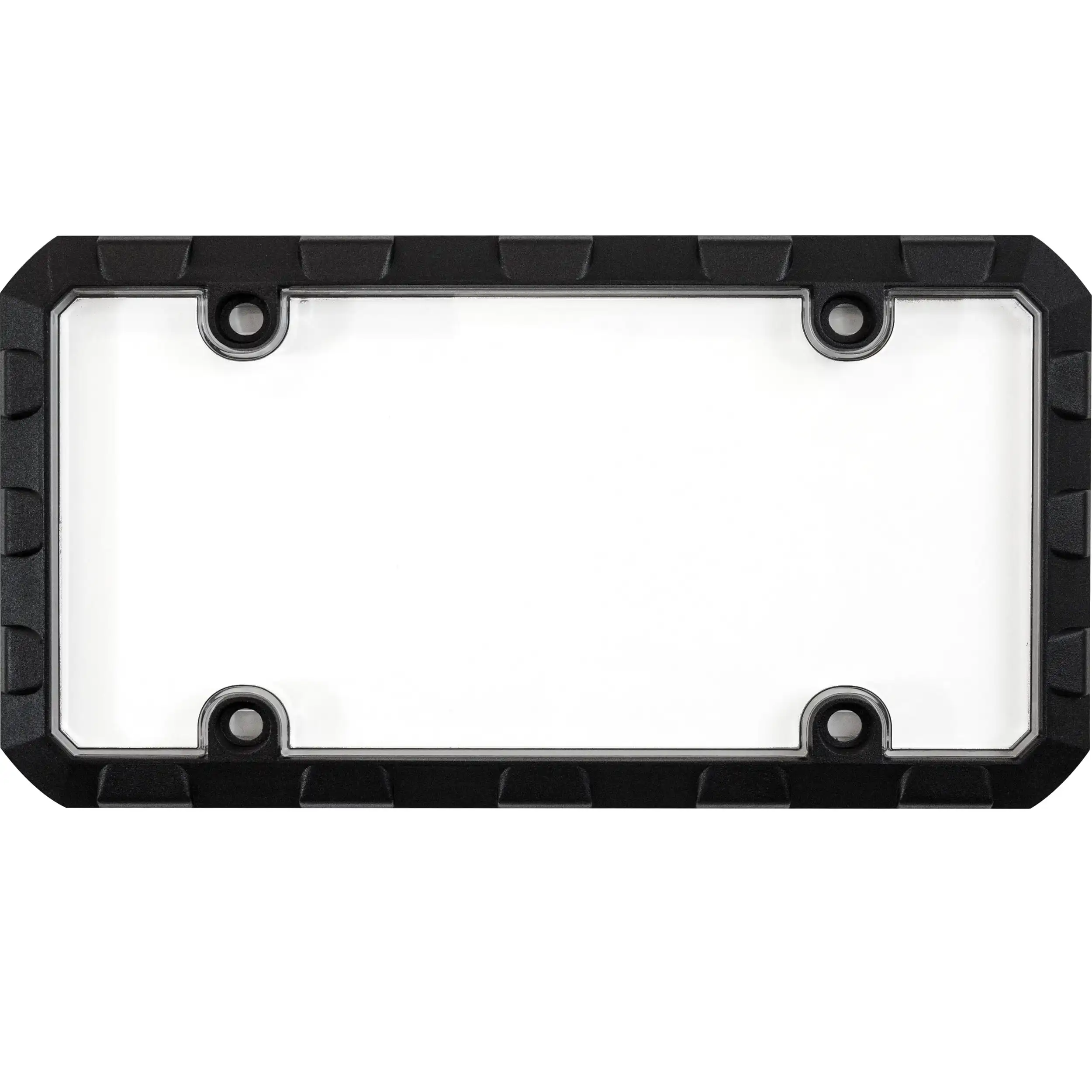 

Black & Clear Heavy-Duty License Plate Frame Combo, Universal Dual License Plate Cover Set with Screws, Weather Resistant