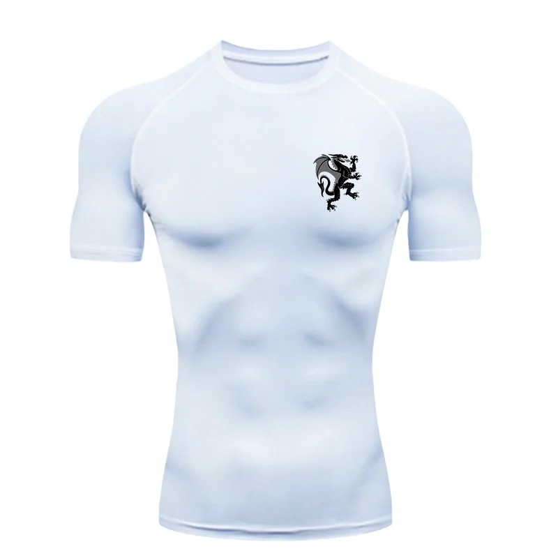 Dragon Pattern 2026 Men Sports T-shirt Training Fitness Compression Workout T-Shirt Rashgard Tops Quick Dry Short Sleeve T-Shirt