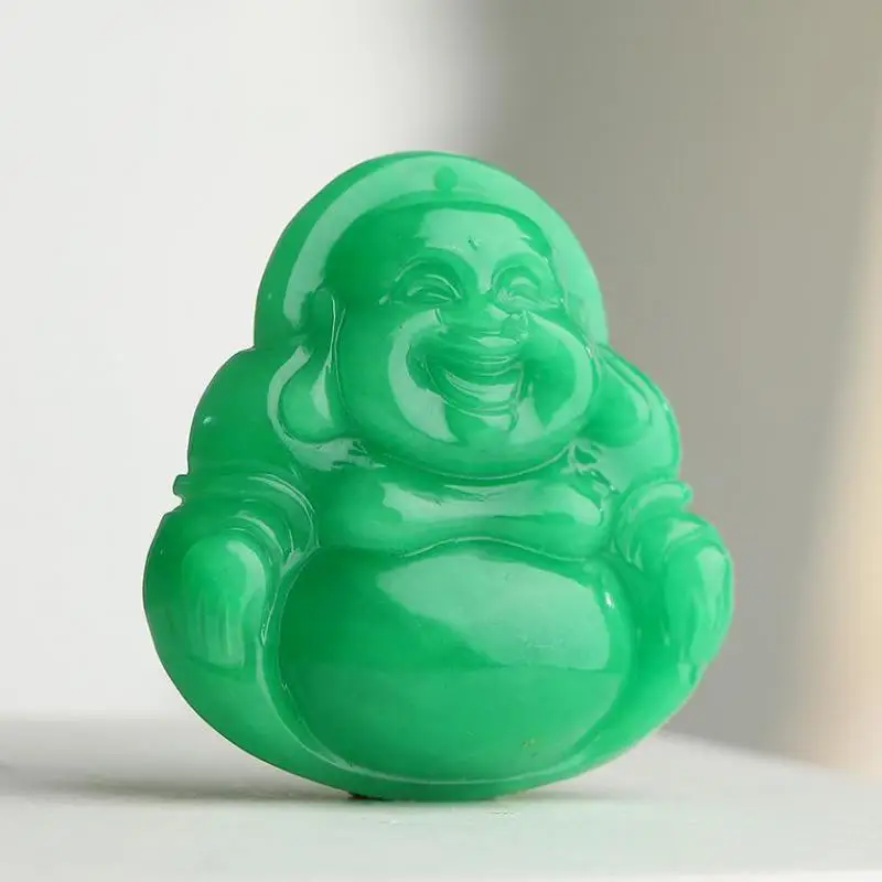 

Genuine Myanmar Grade A Jadeite Jade Buddha Necklace Men Women Fengshui Charm Natura Green Jades Buddha Pendant Necklaces
