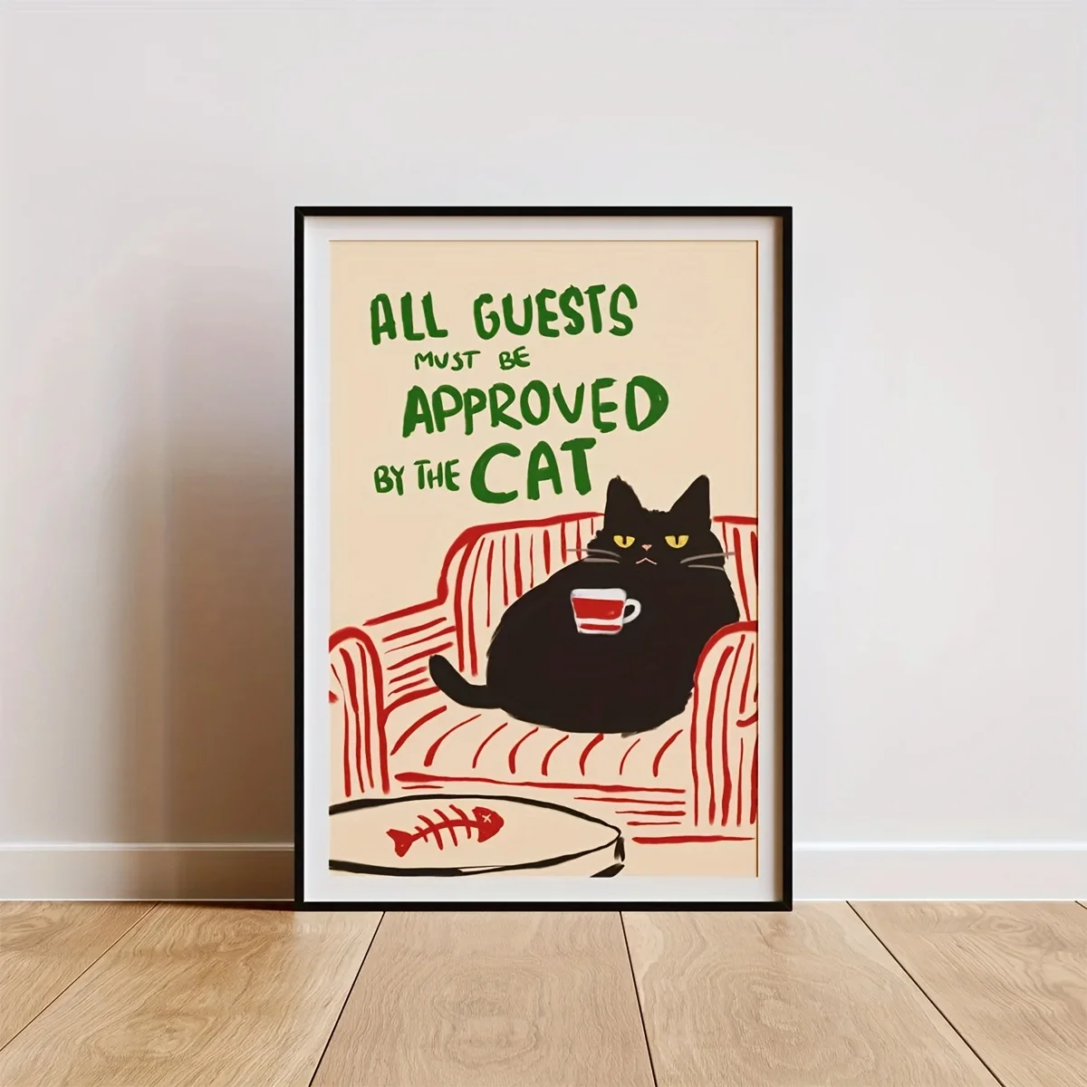Fun Cat-Themed Poster Art Prints, Wall Art Decor for Cat Lovers, Home Decor for Cat Owners, And Interesting Modern Cat Enthusia