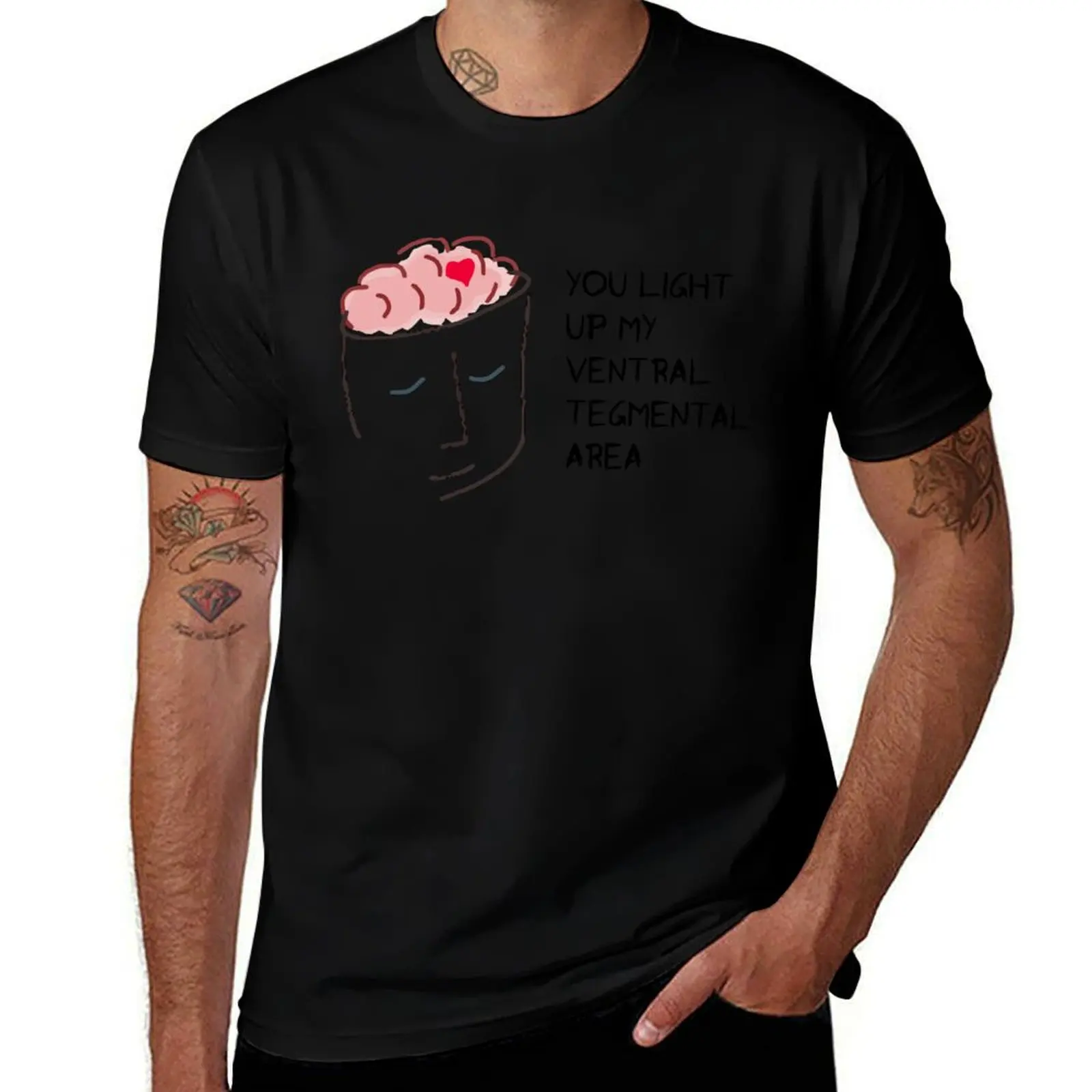

You Light Up My Ventral Tegmental Area - Funny Brain Neuron Biology Science T-Shirt korean fashion luxury clothes men
