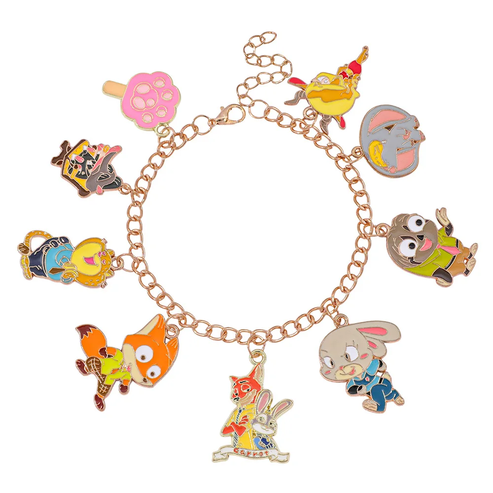 ديزني الكرتون فيلم Zootopia جودي نيك قلادة سوار الإبداعية أزياء رائعة المشجعين تأثيري المجوهرات