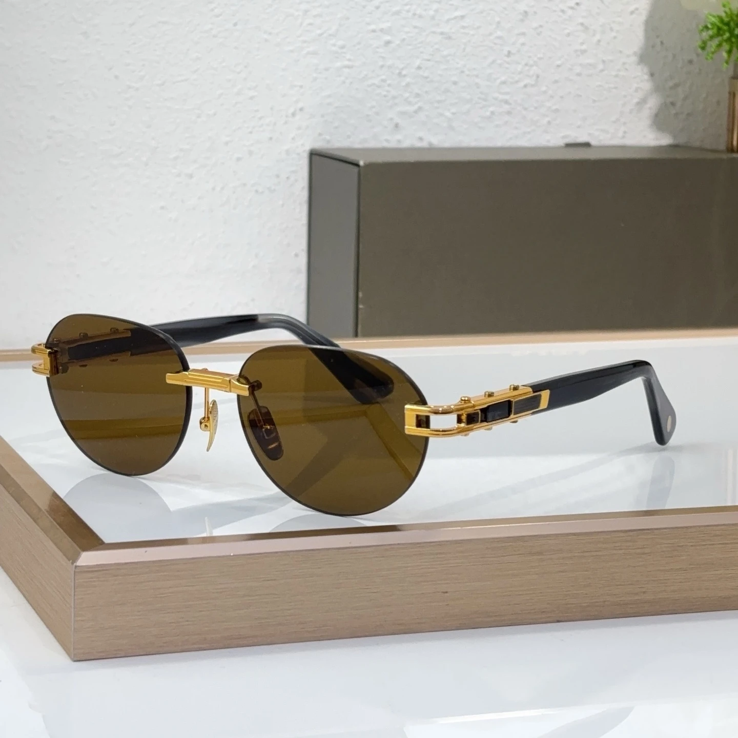 Fashion Meta Evo Two Luxury Brand Designer Women's Sunglasses DTS152 Popular Oval Rimless Pilot Female Sunglasses