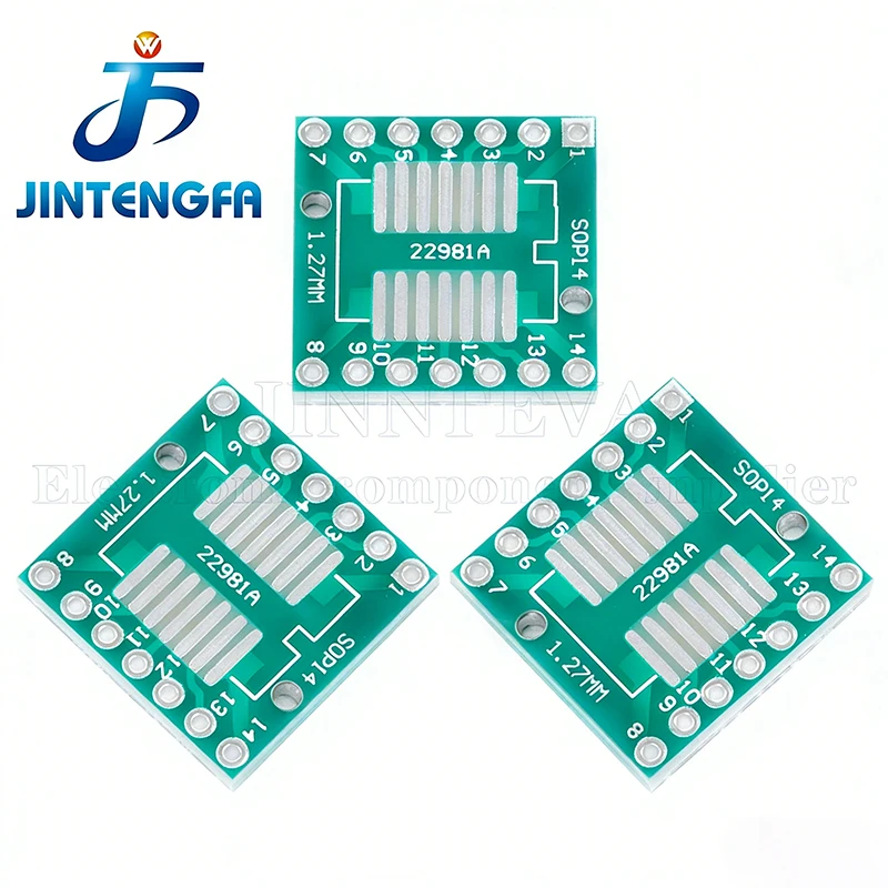 10PCS/Lot PCB TSSOP14 SSOP14 SOP-14 SOP14 to DIP14 Transfer Board DIP Pin Board Pitch IC Adapter plate Conversion board