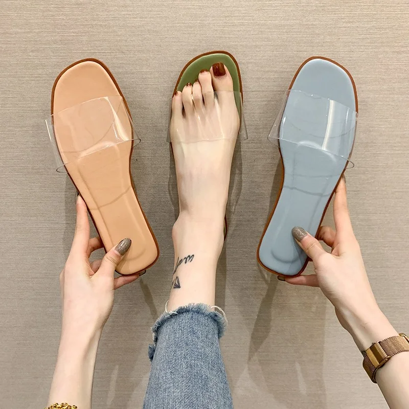 

Slippers Women Wear 2023 Spring and Summer New Korean Version Women's Shoes Fashion One Word Loafer Flat Bottom Sandals Women