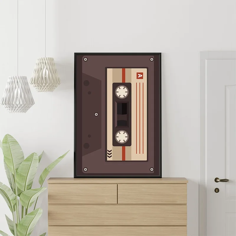 Musical Instrument Posters Keyboard Piano Tape Cassette Electric Guitar Prints Canvas Painting Wall Art Pictures Room Home Decor