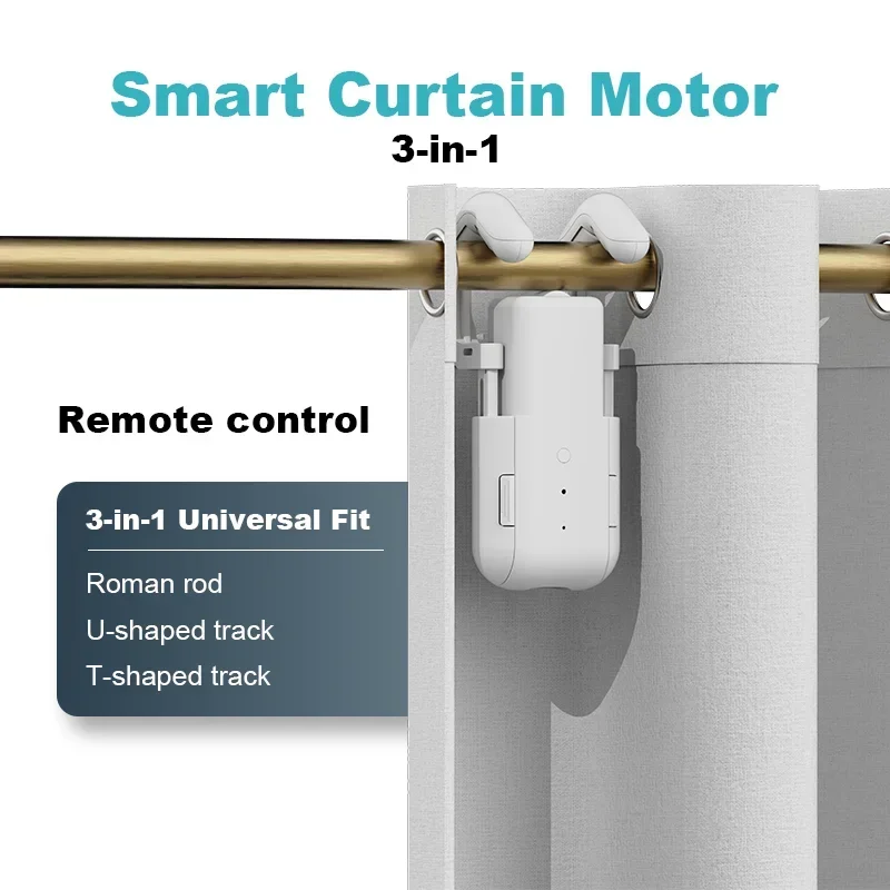 3IN1 Track Smart Curtain Motor WiFi APP Remote Control Silent Electric Curtain Driver for Living Room Bedroom Office Home Use