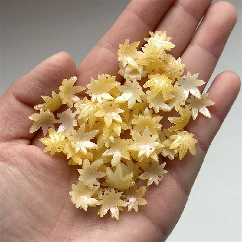 13MM Color Acrylic Ancient Style Maple Leaves Beads Loose Beads Handmade DIY Making Necklace Hairpin Earring Accessories view 6