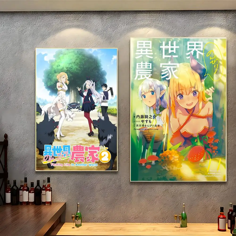 Cozy Isekai Anime F-Farming Life in Another World Poster Wall Art Decal for Bedroom Study Decor Gifts