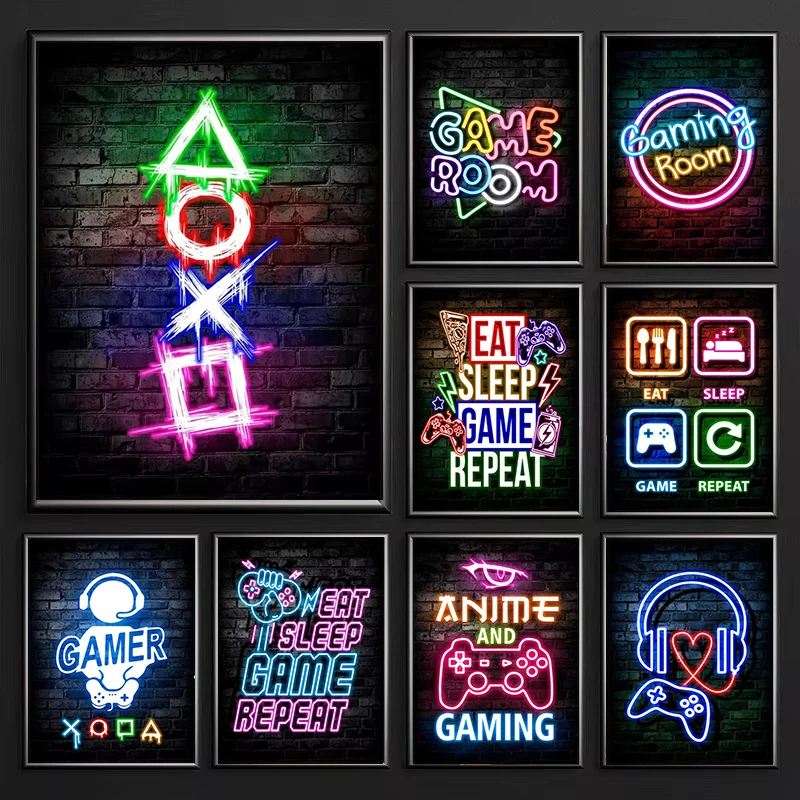 Esports Gaming Poster - 1피스 프레임리스 게이밍 네온 이트 슬립