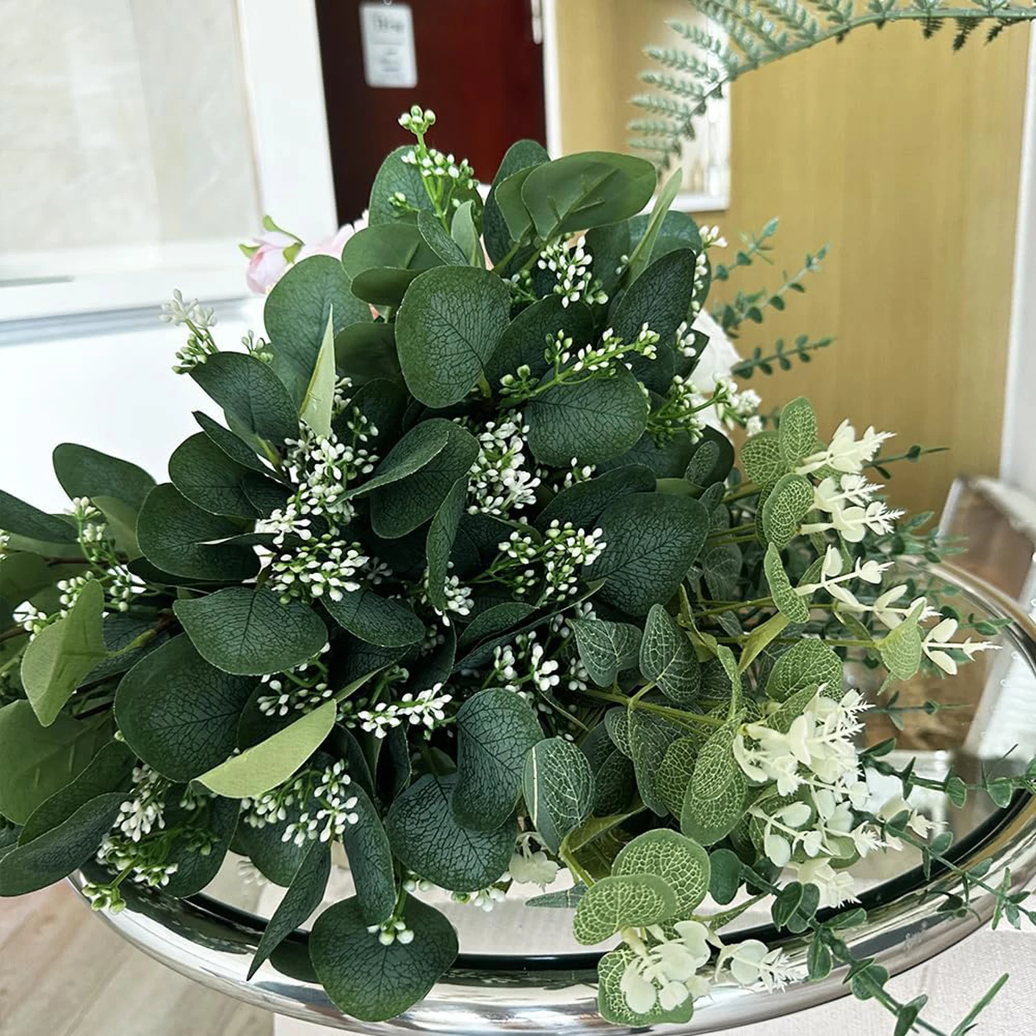 10/20 Stück künstliche Pflanzen aus Seide, Eukalyptusblatt, Hochzeit, Brautaccessoires, Ausverkauf, Zuhause, Zimmer, Tischdekoration, Festival, Kranz, Geschenk