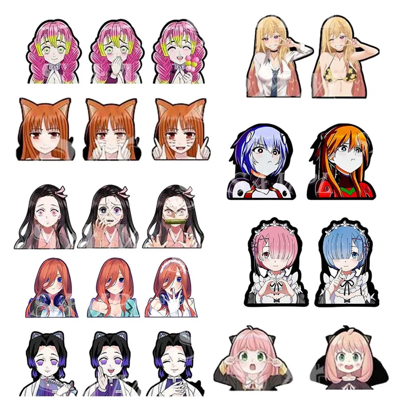 

Kawaii Anime Kitagawa Marin Kamado Nezuko Nakano Miku 3D Transform Stickers DIY collectible cards Birthday Christmas gifts