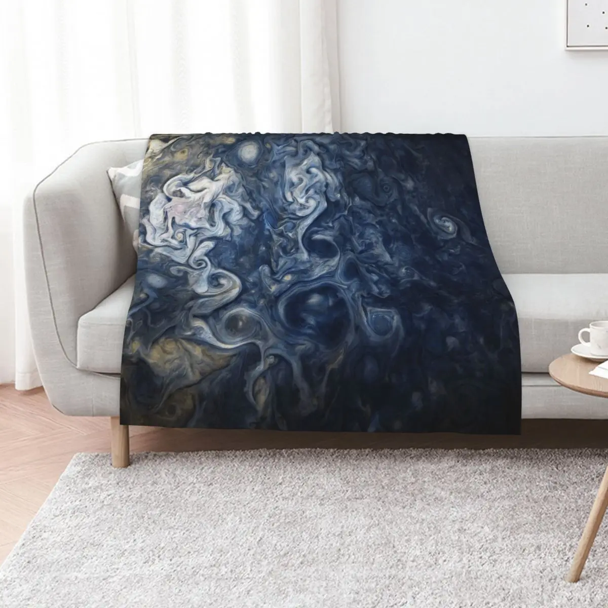 Swirling Blue Clouds of Planet Jupiter from Juno Cam Throw Blanket Thins heavy to sleep Decorative Throw Soft Blankets