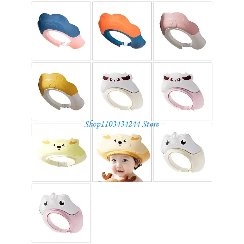 Child Friendly Showering Caps Adjustable Shower Hat for 0-6 Years Kids Eye and Ear Protections Hair Washing Bath Hat