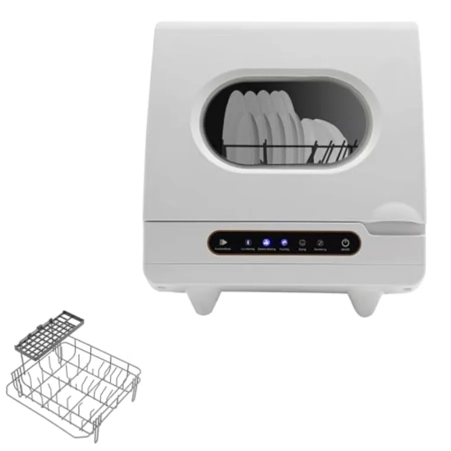 

Портативная настольная посудомоечная машина мощностью 1200 Вт с резервуаром емкостью 5 литров, 5 программами стирки Компактный дизайн для небольших домов и общежитий Нержавеющая сталь S