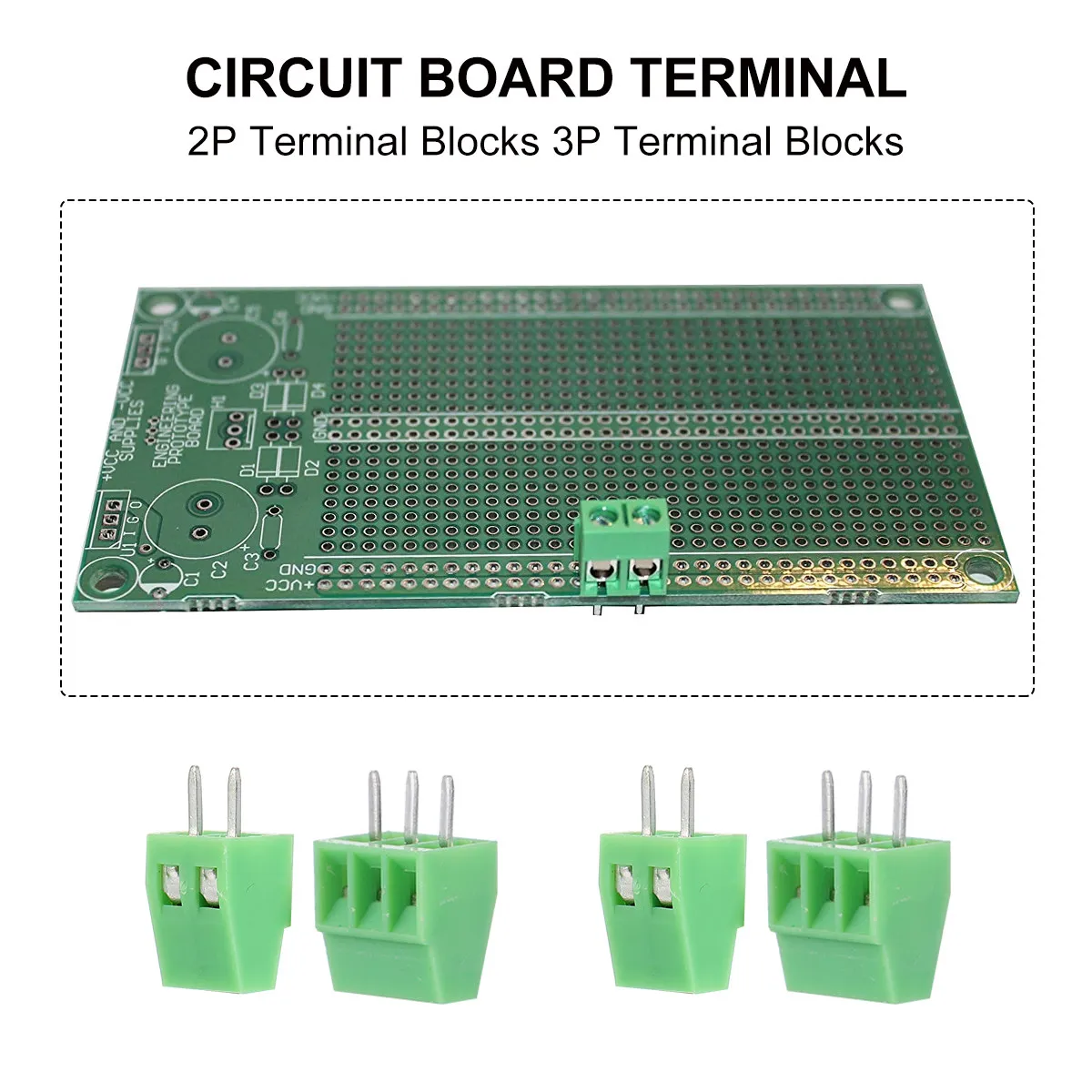 

50Pcs Terminal Block Connector Screw Pitch 2.54mm 2P 3P Pcb Electrical Accessories Straight Pin Reliable Flame Retardant