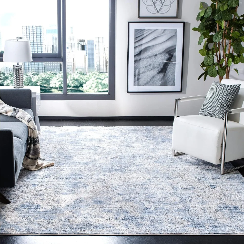 

Collection Area Rug - 8' X 10', Grey & Blue, Modern Abstract Design, Non-shedding & Easy Care,Collection Area Rug