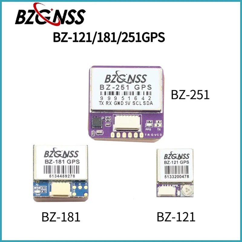 Bzgns BZ-121 BZ-181 BZ-251 módulo de posicionamento gps de protocolo duplo 1hz-10hz para fpv fora de controle de resgate peça de drone rc de asa fixa
