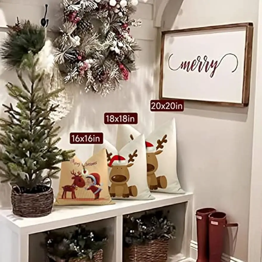 Christmas Decorative Pillowcases Living Room Sofa Decorative Cushion Covers Home Decoration couch cushion cover