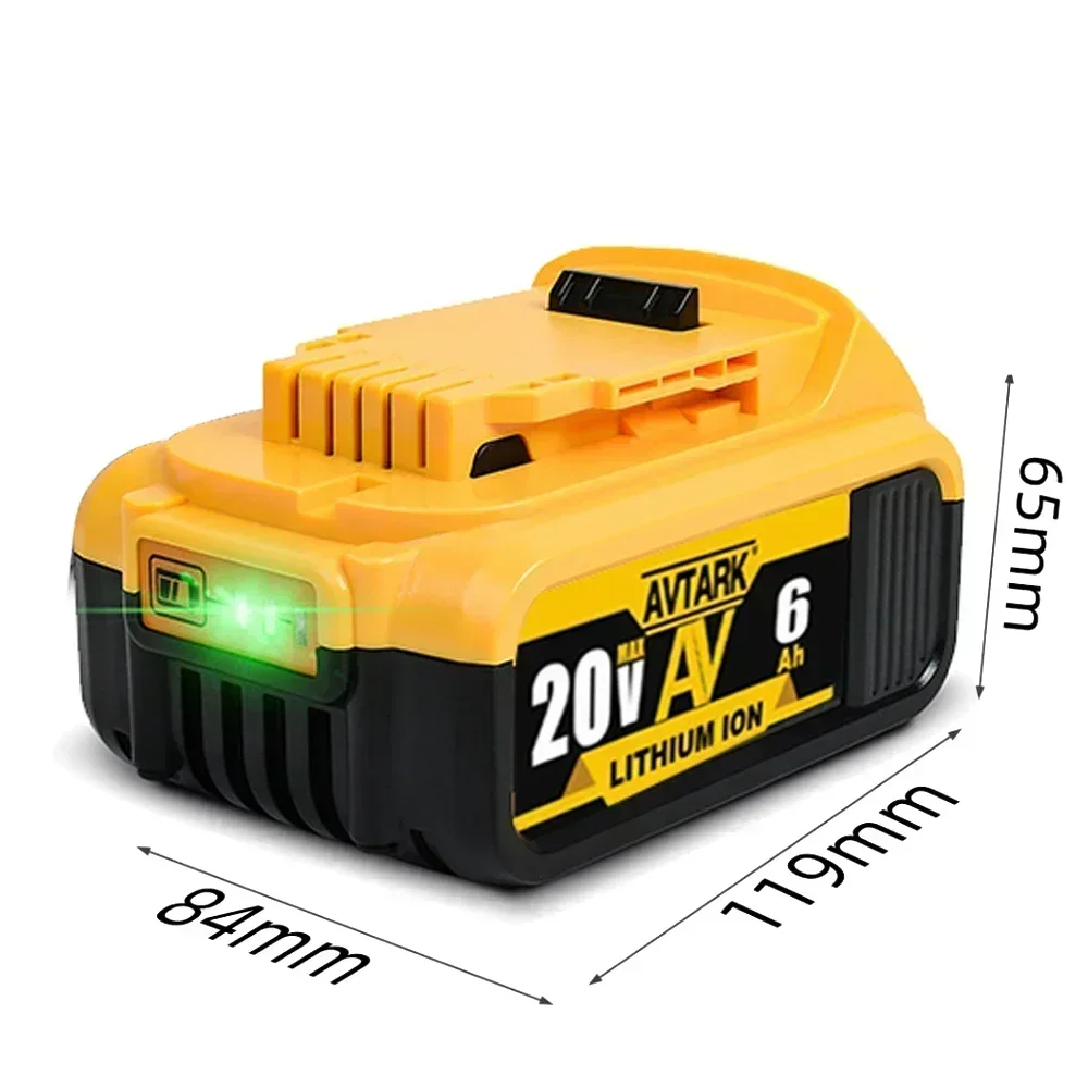 Imagem -06 - Substituição da Ferramenta Elétrica da Bateria do Max 20v 6.0ah 20v Ajuste para Dewalt Dcb205 Dcb 206 Dcb181 Dcb182 Dcb200 3a 5a 18 Volts 20v