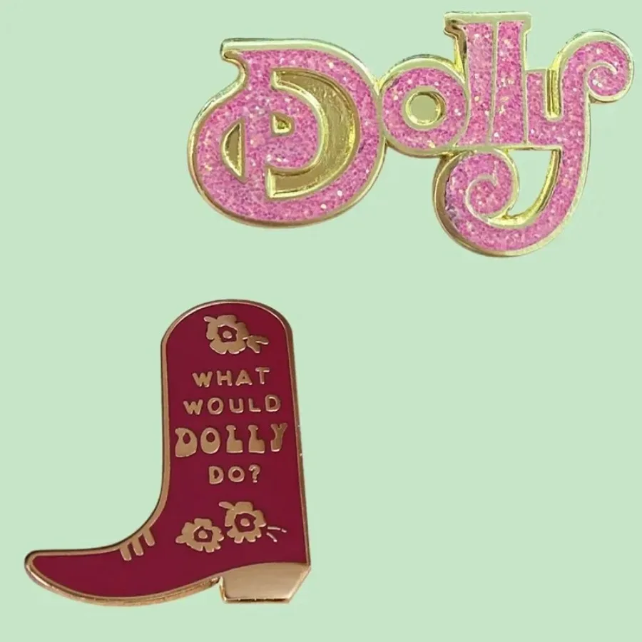 Superior Quality A Spirited Homage To Female Singer WWDD What Would Dolly Do? Country Music Boots Enamel Pin Jewelry Humor Gift
