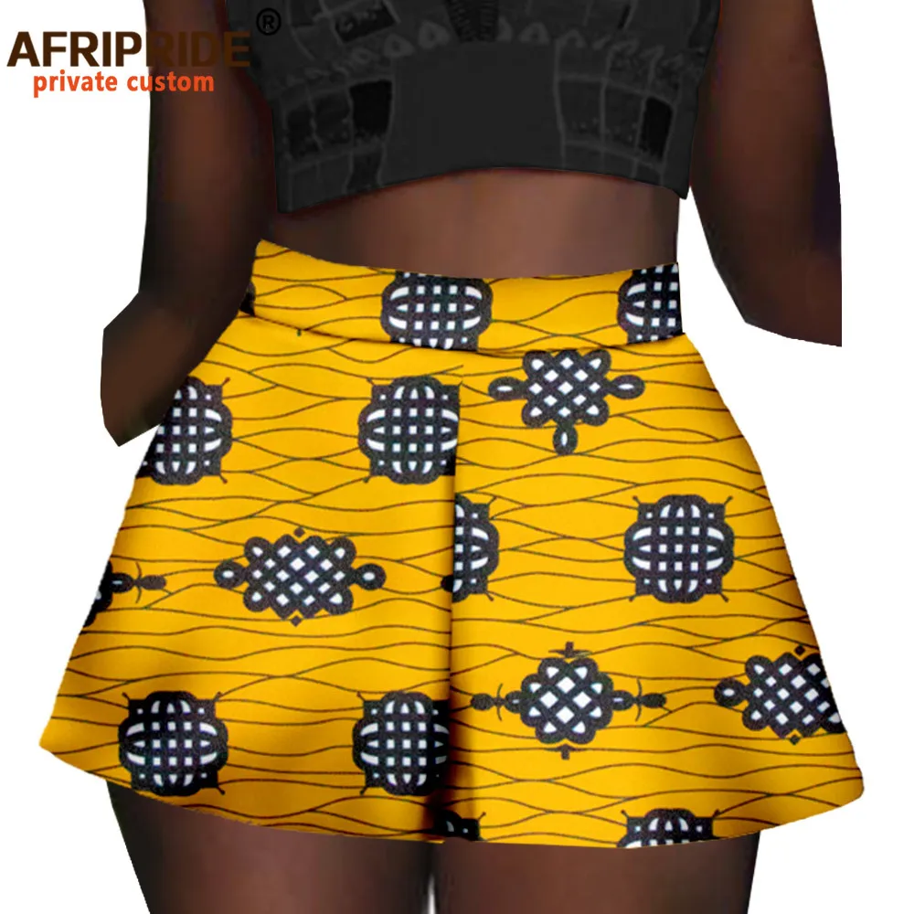 2025 Summer African Ankara Print Shorts for Women Casual Short Pants Pure Cotton Batik Print Pattern African Shorts A2021004