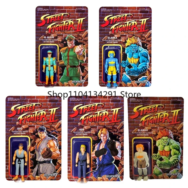 

Super7 Street Fighter II Ken Ryu Glow in The Dark Blanka Green M. Bison Ретро Фигурка Championship Edition Коллекционный мальчик