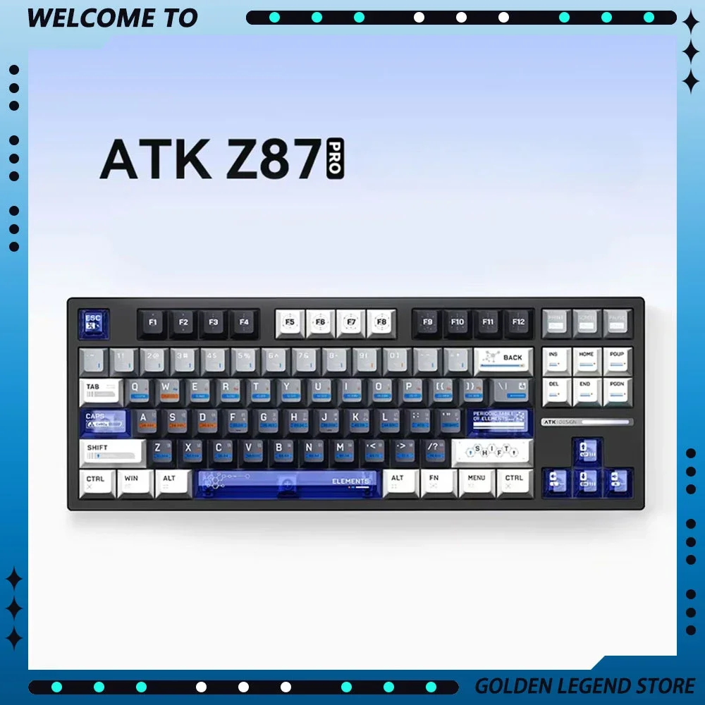 ATK Z87 Pro E-Sports Game Keyboard 87 Key Mechanical Keyboard Tri-Mode RGB Hybrid Light Hot Plug Customized Gamer PC Accessories