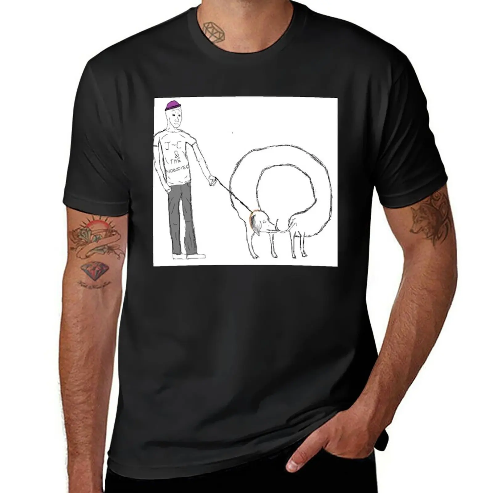 New Walking the Dog T-Shirt vintage t shirt funny t shirts Men's t-shirt