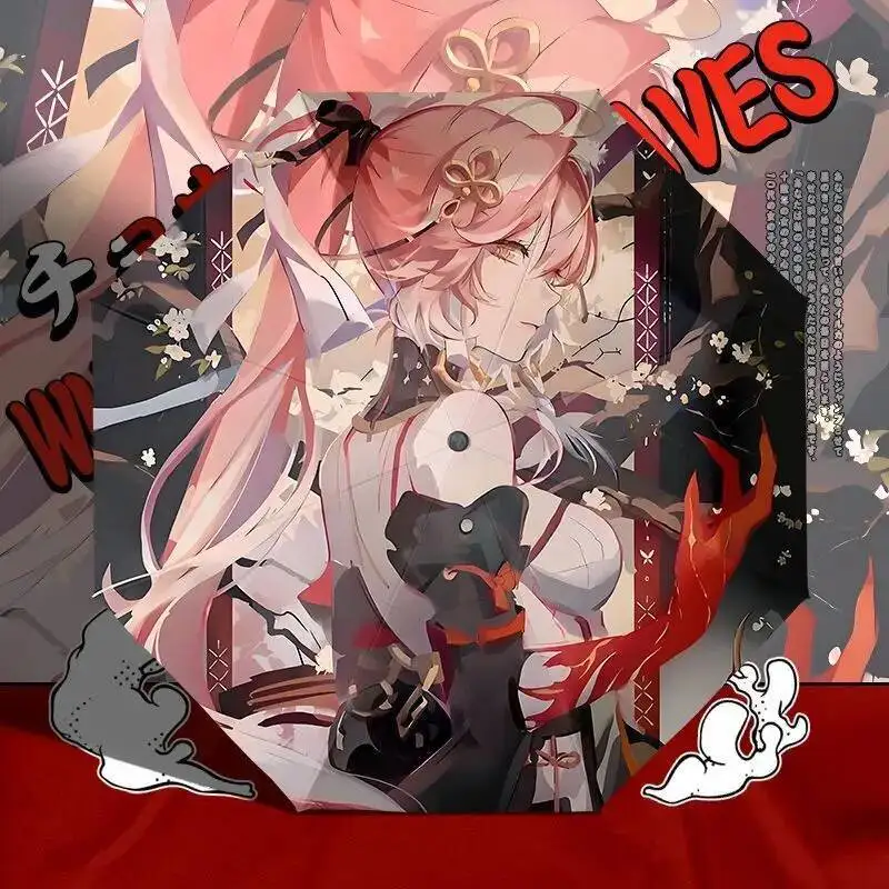 لعبة أنيمي Wuthering Waves Changli موضوع أسود محمول قابل للطي مظلة المطر الشمسية تأثيري هدايا الكرتون