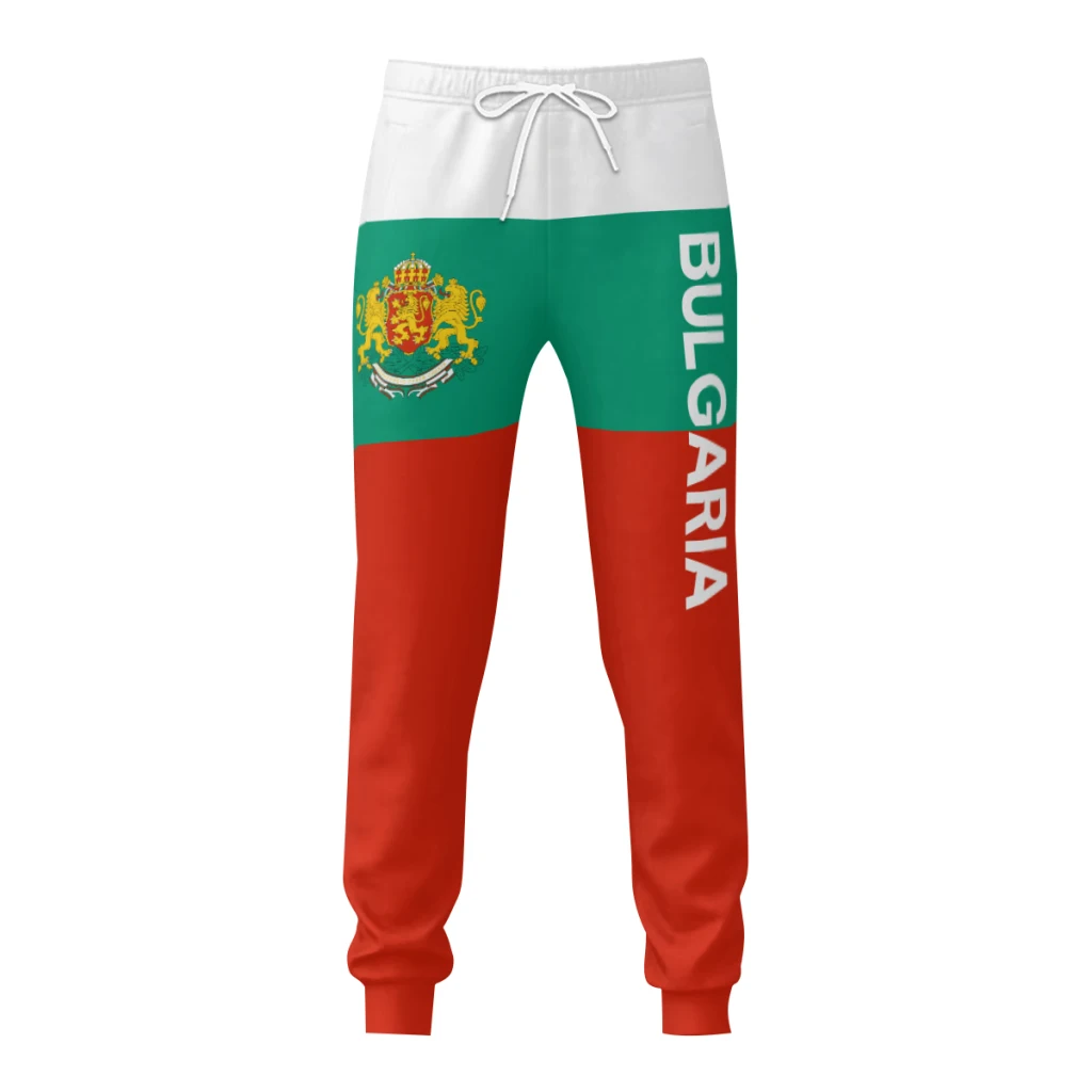 Mens Sweatpants Emblem Bulgaria Flag Pants with Pockets Joggers Soccer Football Multifunction Sports Sweat With Drawstring