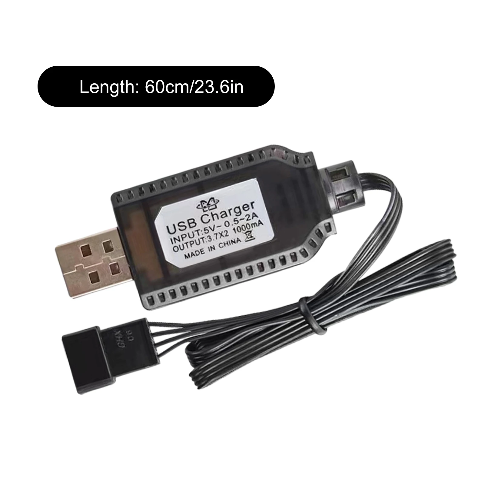 Chargeur de batterie au lithium USB – Câble de charge rapide 7,4 V 1000 mA pour batterie de jouet | RC Avion Lithium 2P -3P -4P SM Charge de drone s'adapte automatiquement