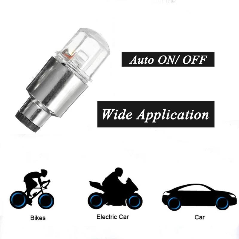 1/4Pcs Car Wheel Lights Cap Auto LED Light Wheel Tire Tyre Air Valve Stem Caps Cover for Car Motorcycle Auto Lights Accessories - view 6