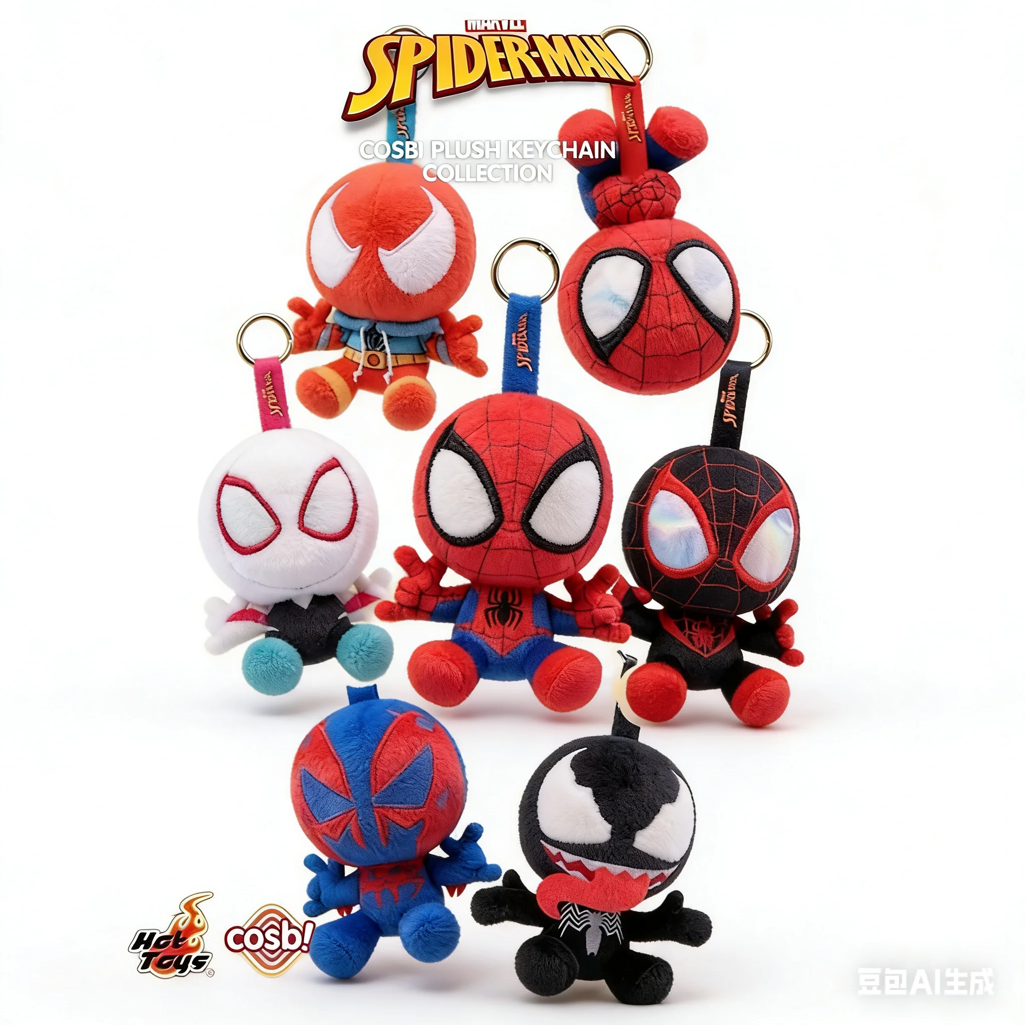 

Hot toy Spider Man Series Blind Box Cosbi Plush Anime Peripheral Figurines Backpacks Pendants Ornaments Surprise Gift for Boys.