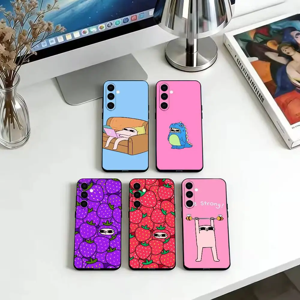 

Ketnipz Cartoon Leather Phone Case Black Silicone Soft For Samsung Galaxy A73,A72,A71,A70,A53,A52,A51