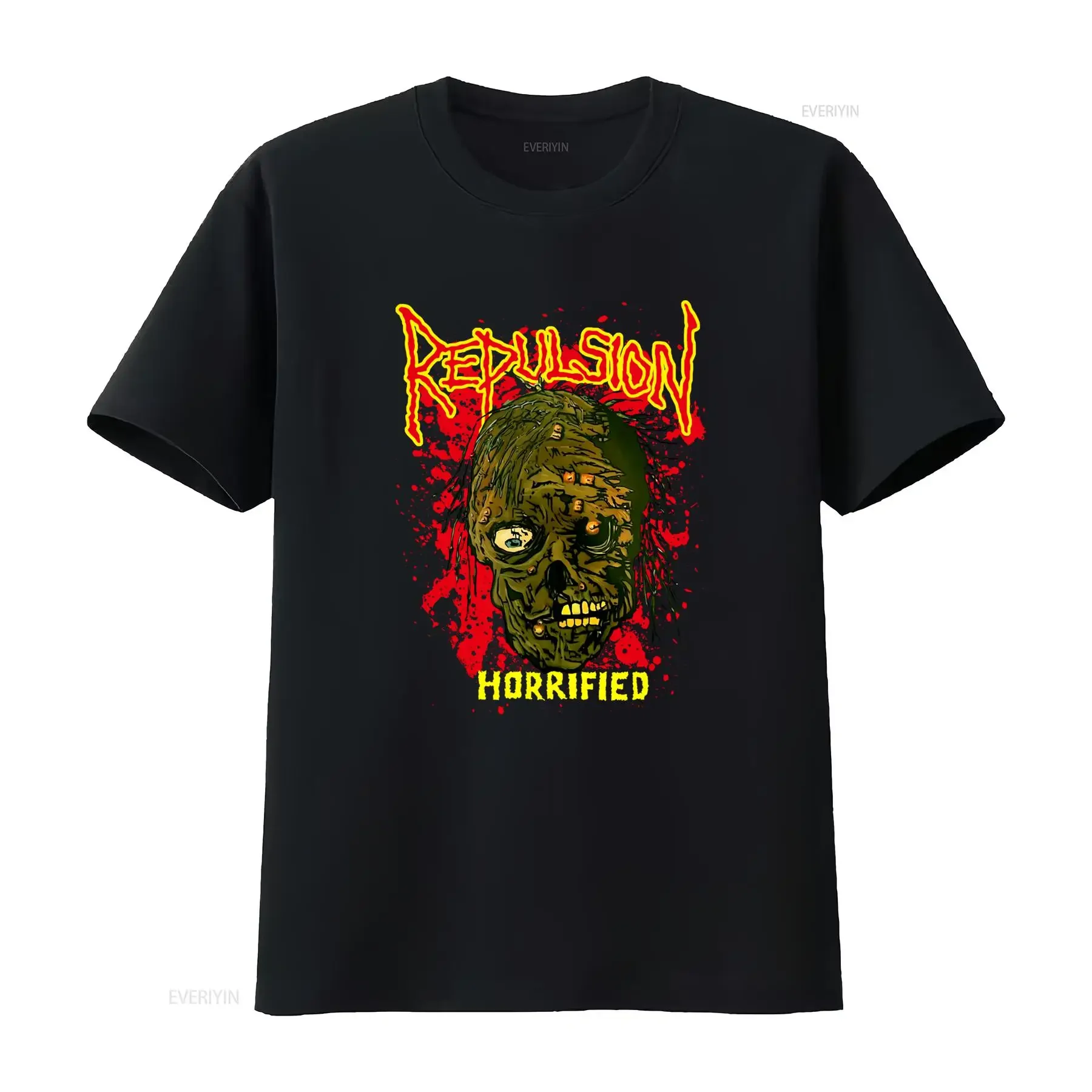 NEW Repulsion Horrified Vintage American Music T Shirt S 4XL vintage Washed Breathable Slightly designer clothes Unisex Casual