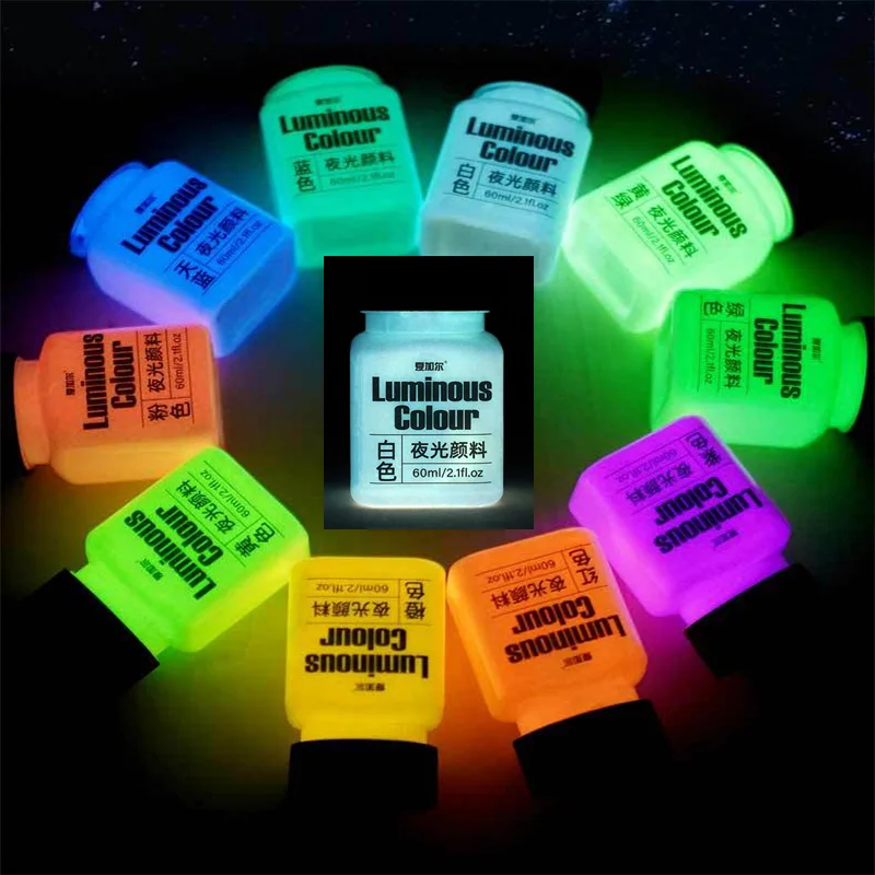 

Бутылка 60 мл светящейся акриловой краски светящаяся краска декоративная граффити окрашенная текстиль специальный светящийся пигмент