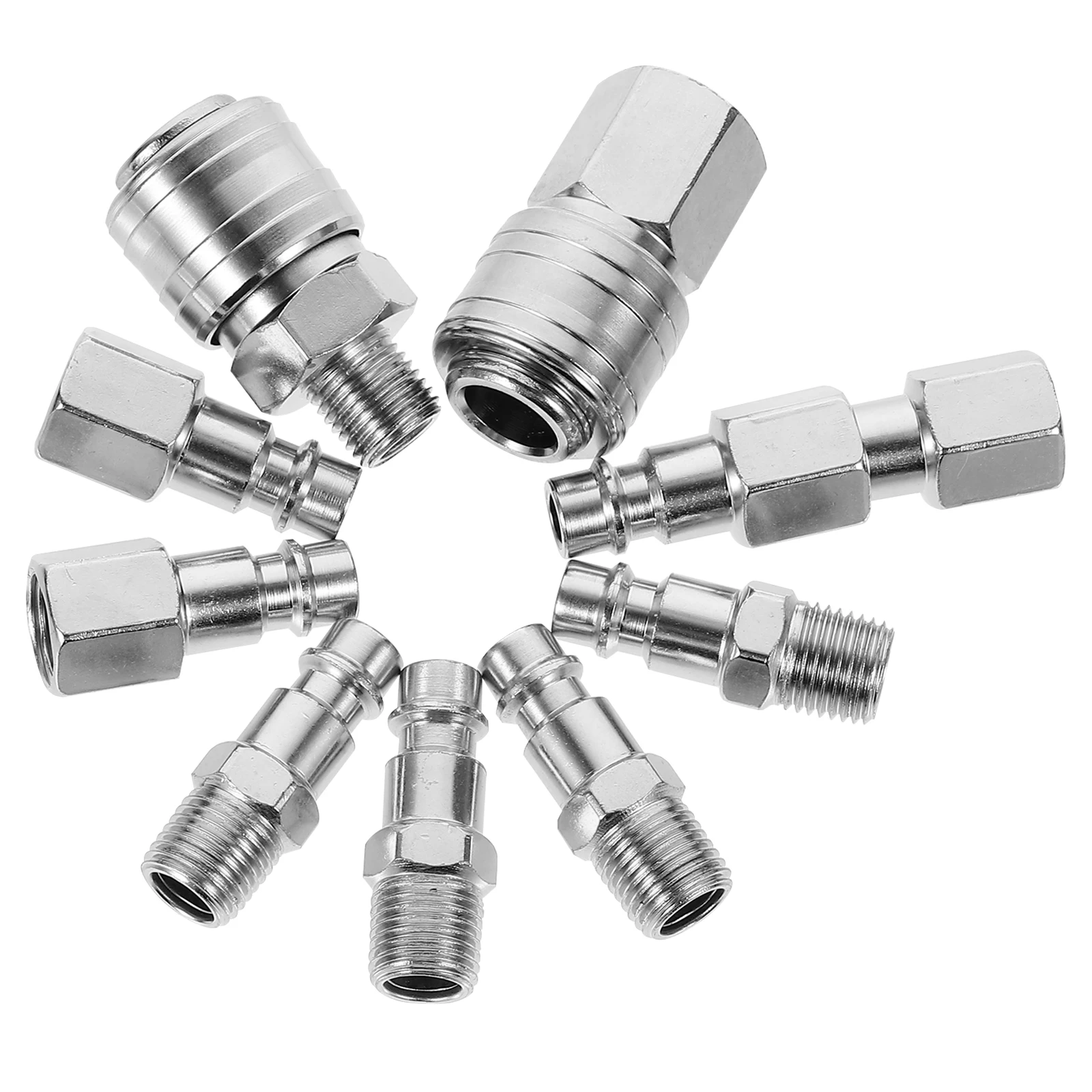 

10 Pcs Pneumatic Connector Hose Air Fittings Vacuum Joints Compressor Iron Connectors Quick Coupler