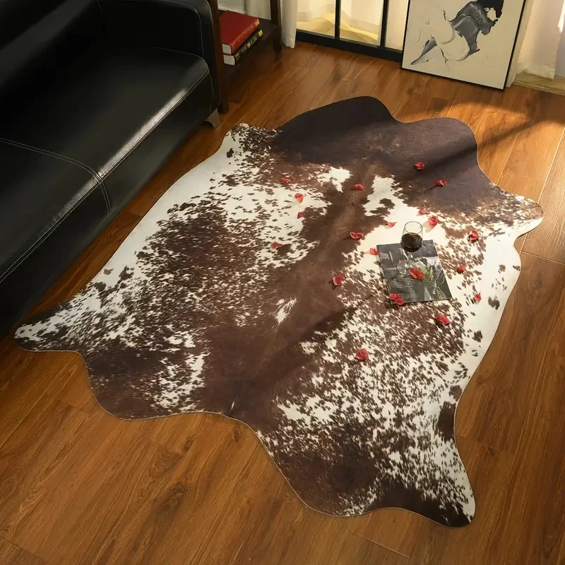 

180x240cm American Style Artificial Cowhide Rugs for Bedroom Thick Faux Fur Carpets for Living Room House Decoration
