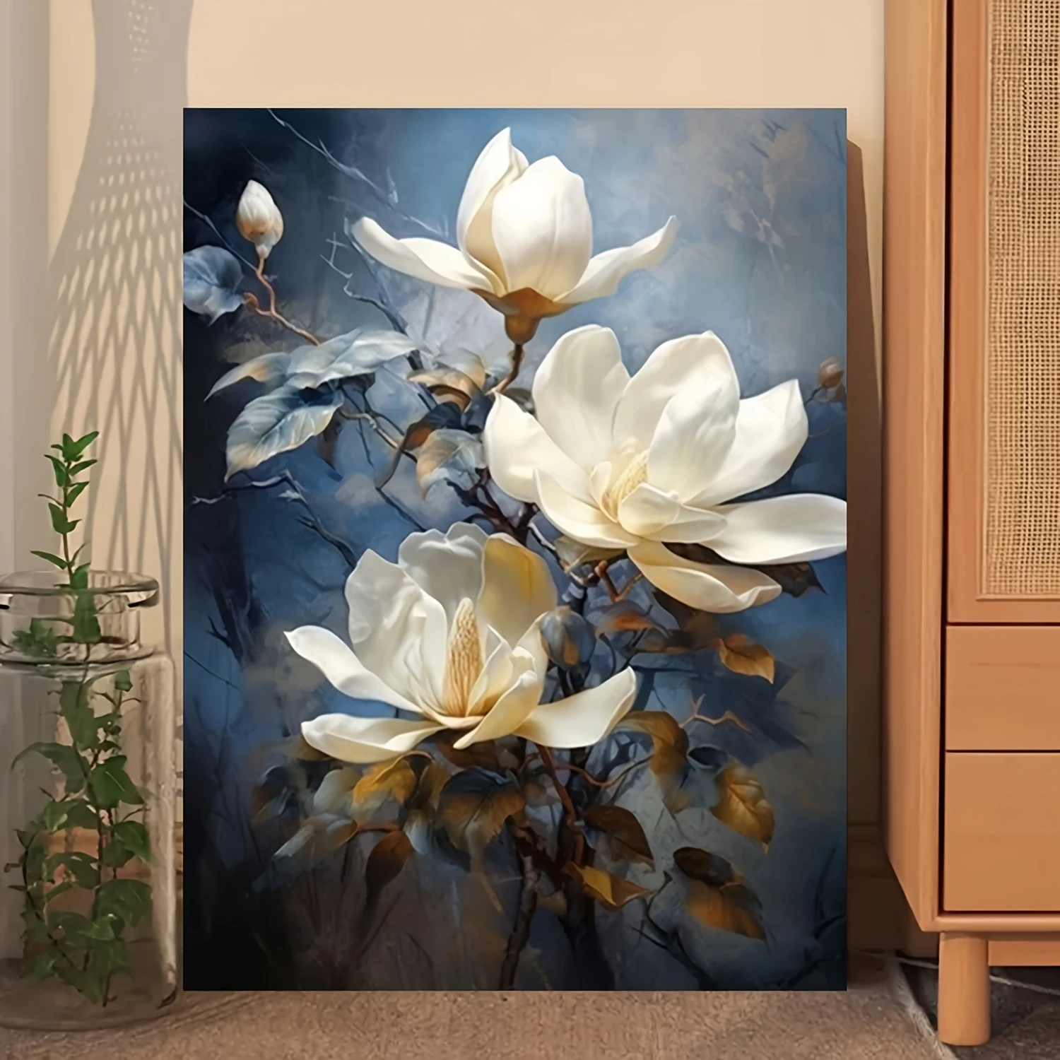 

Пазлы с белыми цветами на темно-синем фоне, 500/1000/1200/2000 элементов, для семейного досуга, игр в игровой комнате, спальне, в подарок