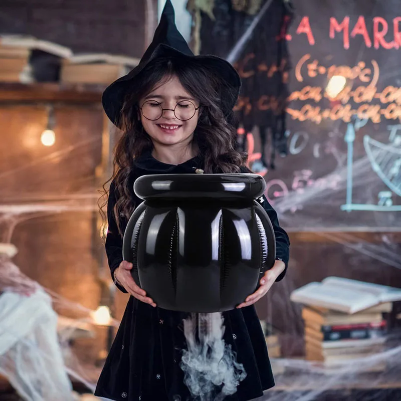 

Halloween Cauldron Drink Cooler Large Inflatable Witch’s Cauldron Pot of Gold Beverage Holder Candy Cauldron Kettles Home Decor