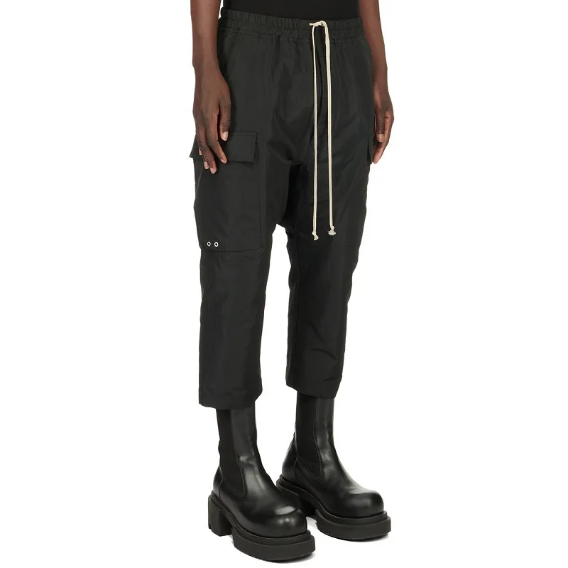 RO Style Dark Series Harajuku Straight Leg Workwear Pants Fashionable High Street Men's Casual Cotton Trousers Autumn Winter