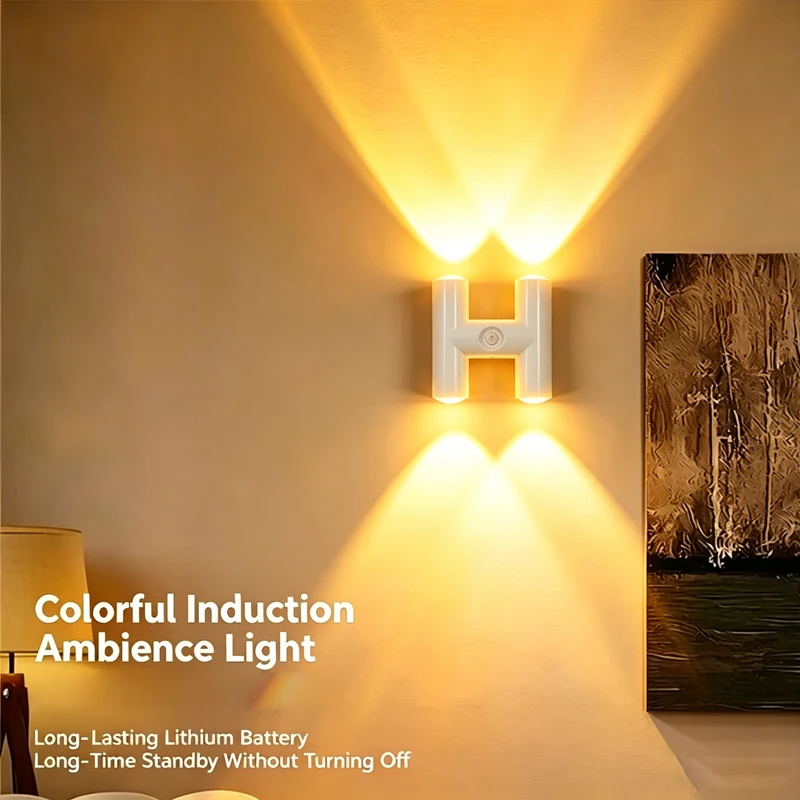 Motion Sensor Night Light Rechargeable Wall Sconce Smart Sensing Magnetic Night Light for Bathroom Cabinet Staircase Lighting