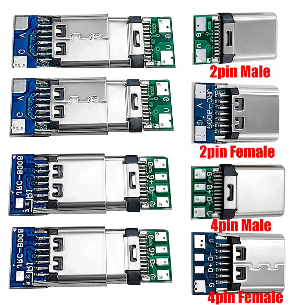 12Pin Female 24 Pins Male USB 3.1 Type-C Connector  Socket Receptacle Adapter to Solder Wire & Cable Support PCB Board